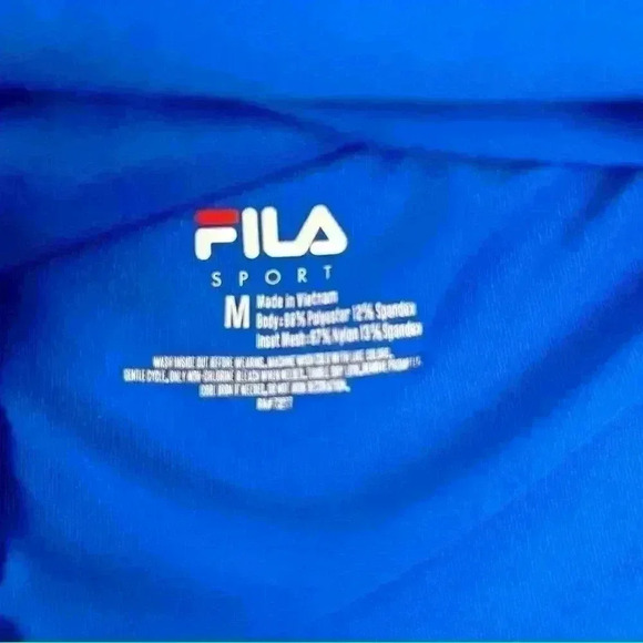 FILA Sport Women's Long Sleeve Top Blue M Moisture-Wicking Quick-Dry Open Back - Picture 7 of 8